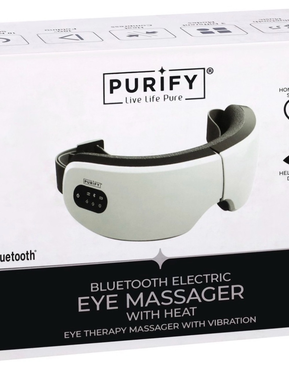 Purify Bluetooth Electric Eye Massager with Heat - White